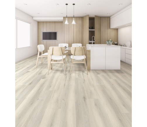 3d Rendering Wood White Minimal Kitchen With Bar
