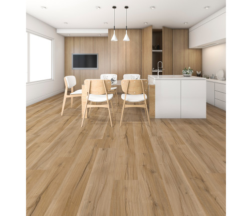 3d Rendering Wood White Minimal Kitchen With Bar