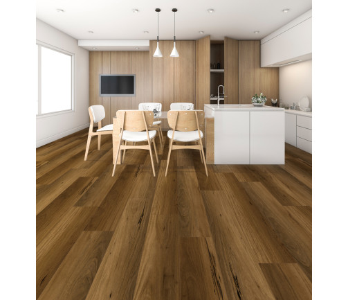 3d Rendering Wood White Minimal Kitchen With Bar
