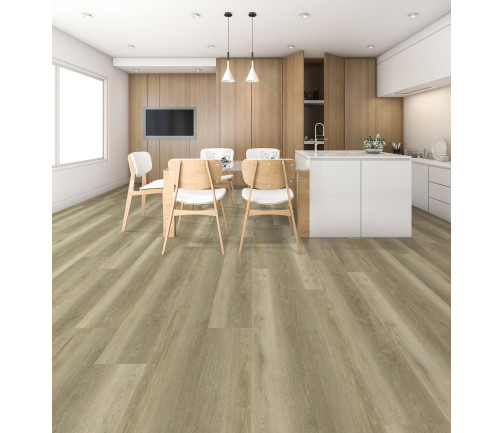 3d Rendering Wood White Minimal Kitchen With Bar