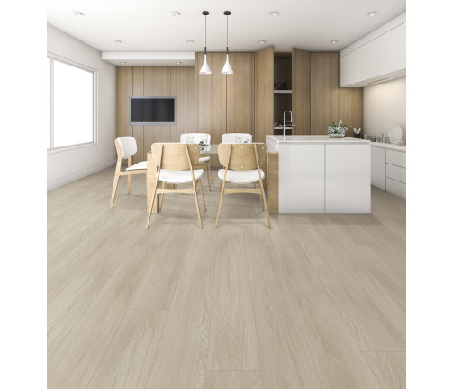 3d Rendering Wood White Minimal Kitchen With Bar