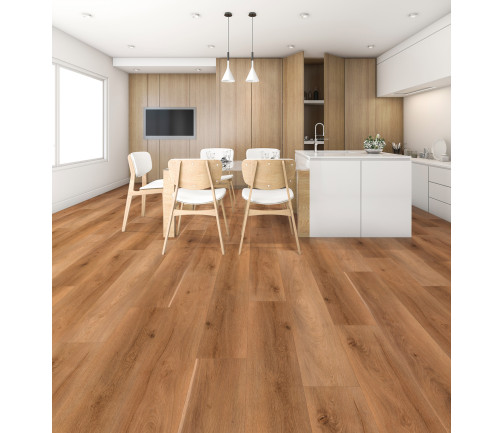 3d Rendering Wood White Minimal Kitchen With Bar