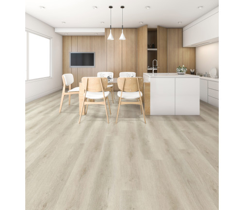 3d Rendering Wood White Minimal Kitchen With Bar