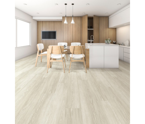 3d Rendering Wood White Minimal Kitchen With Bar