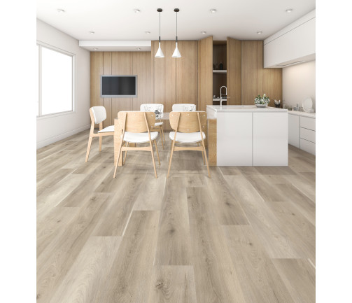 3d Rendering Wood White Minimal Kitchen With Bar
