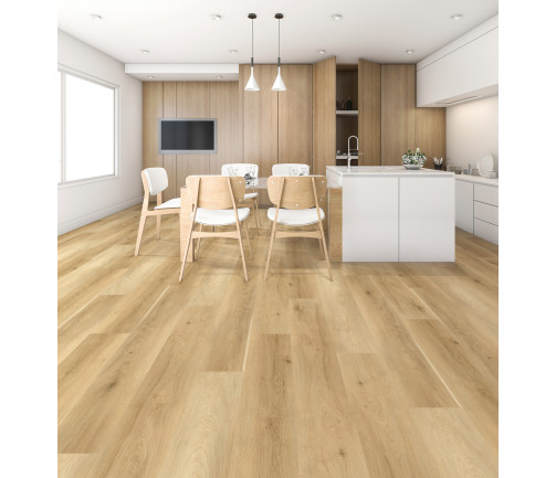 3d Rendering Wood White Minimal Kitchen With Bar